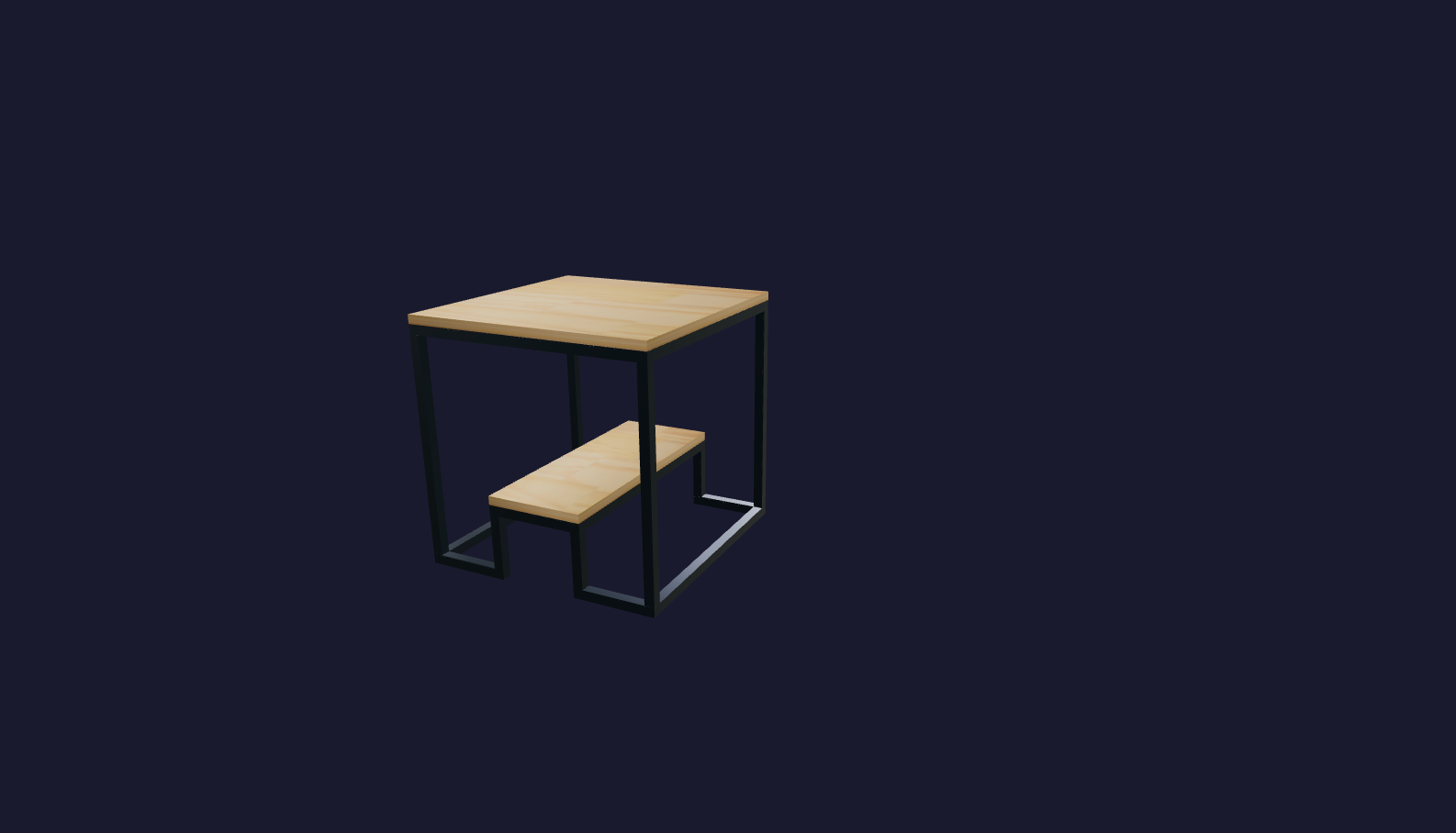 Plano 3D Mesa auxiliar de diseño robusto y versátil