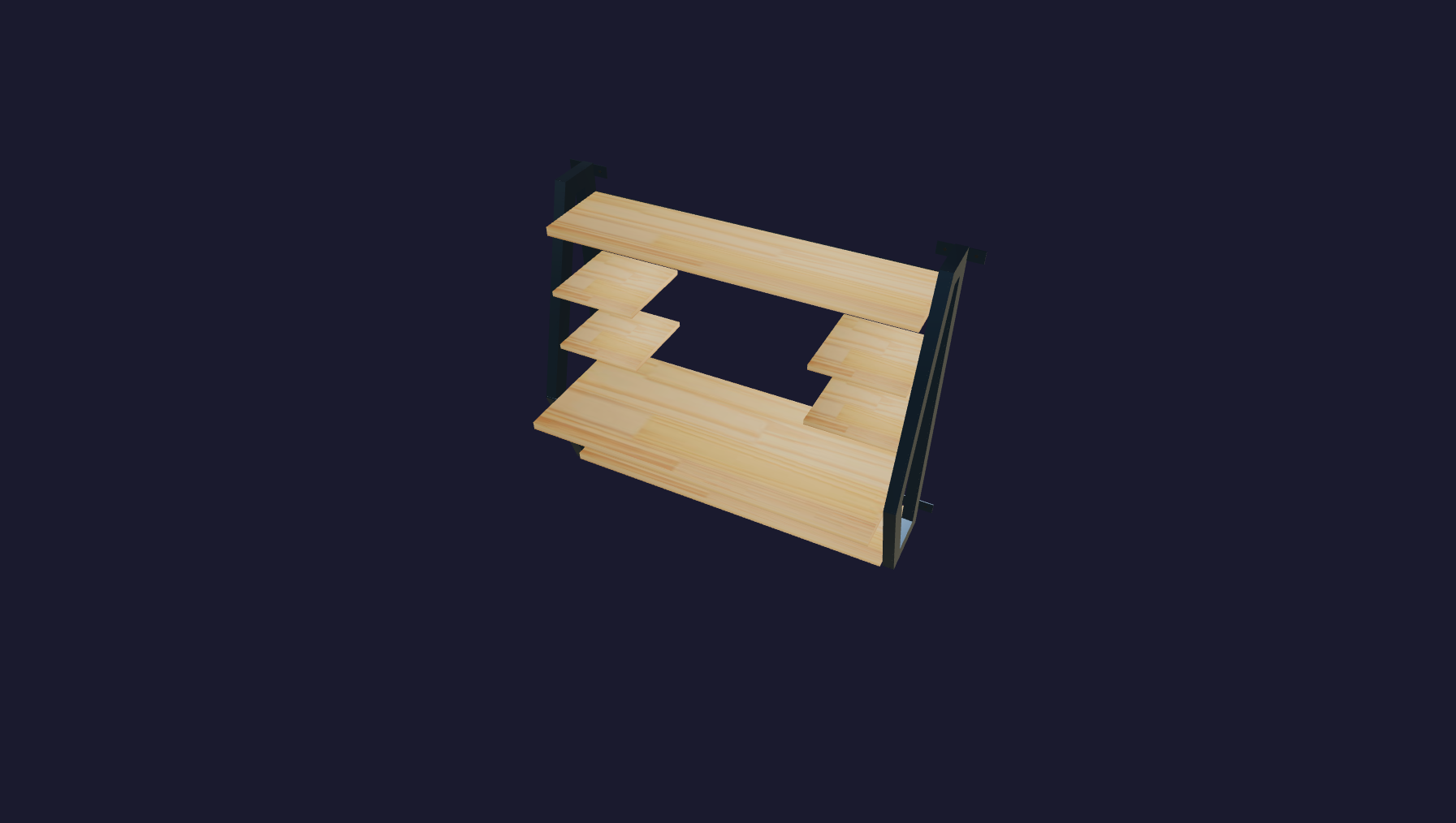 Plano 3D Escritorio flotante multifuncional - 120x110x50