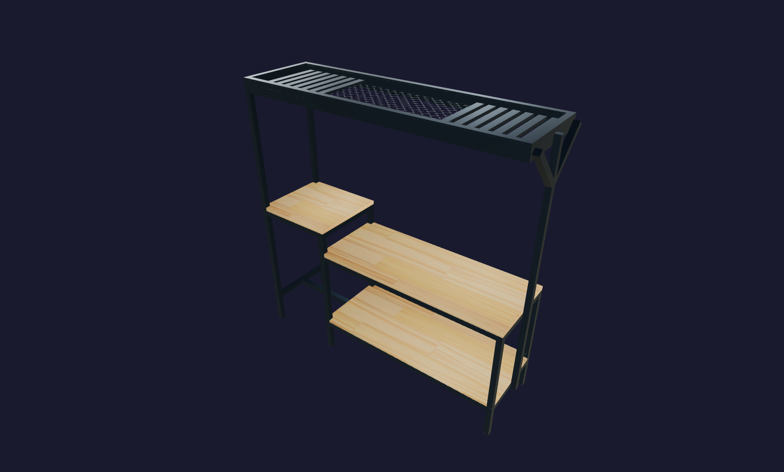 Plano 3D Isla de cocina industrial