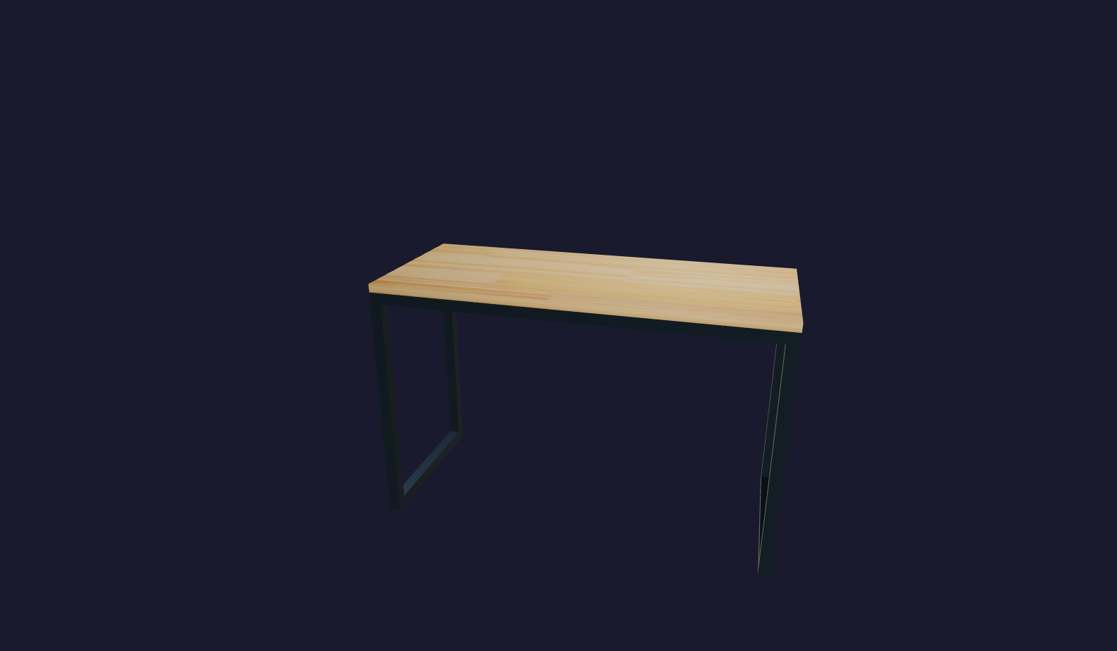 Plano 3D Mesa de trabajo con superficie lisa y lavable 140x90x60
