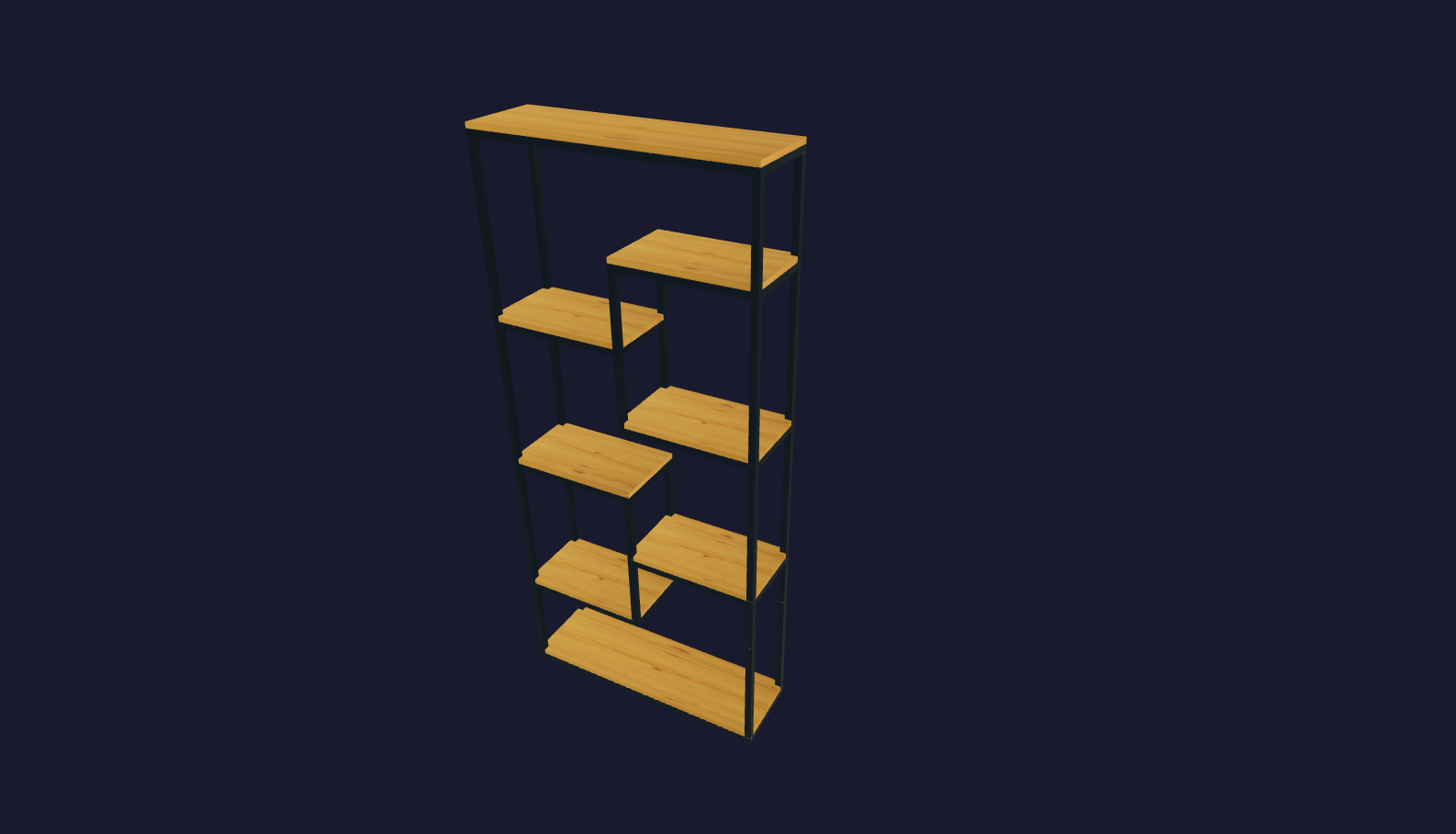 Plano 3D Estante vertical práctico para tu sala - 220x100x30