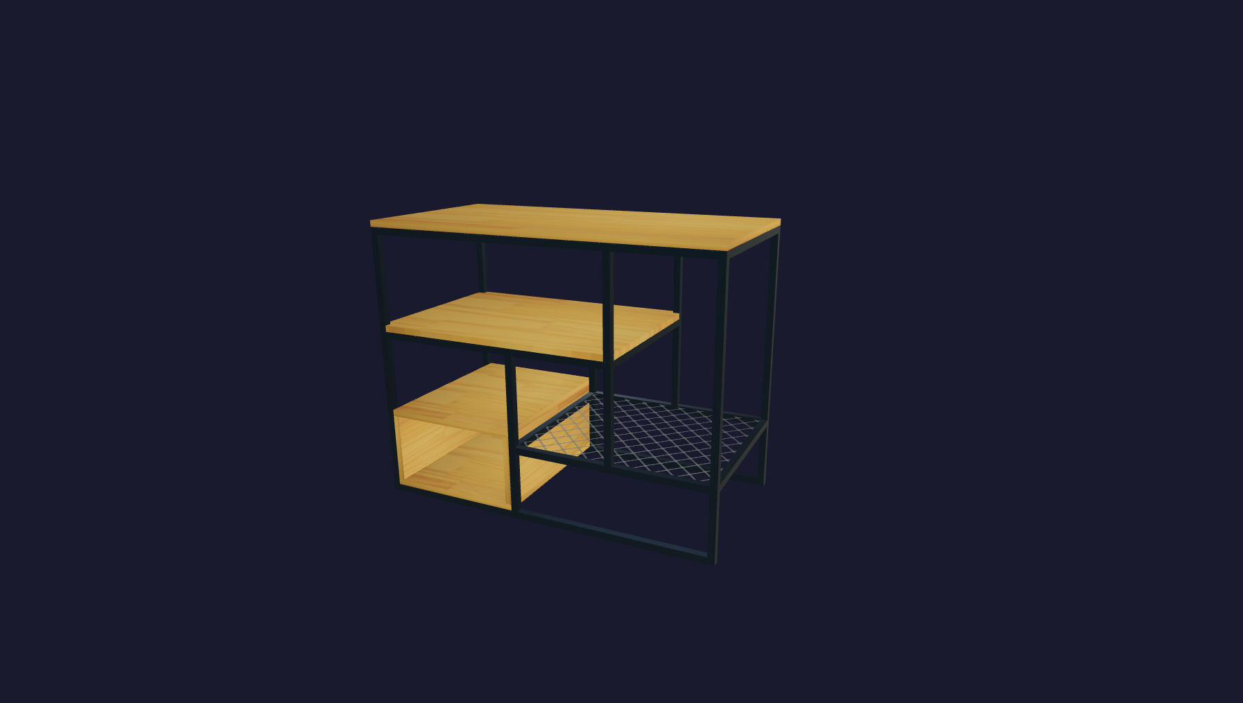 Plano 3D Estante industrial para TV - 100x80x50