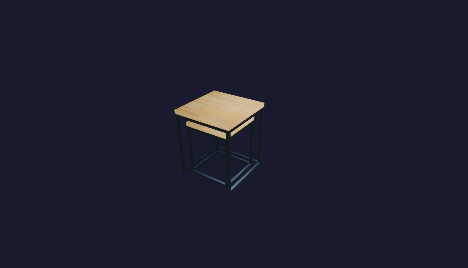 Plano 3D Mesas nido de diseño industrial contemporáneo