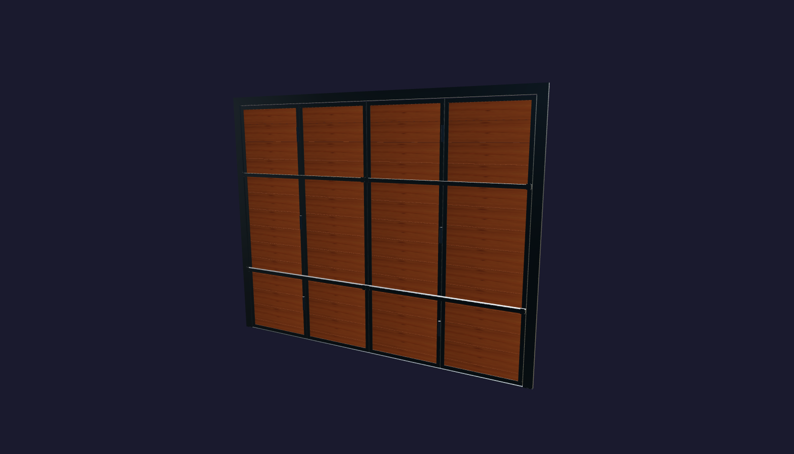 Plano 3D Rita - Postigon en hierro y madera