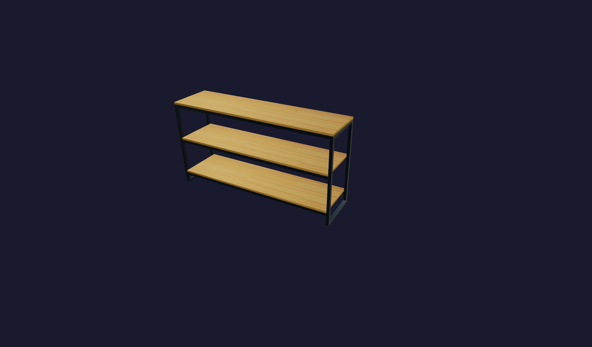 Plano 3D Rack para TV diseño industrial y funcional