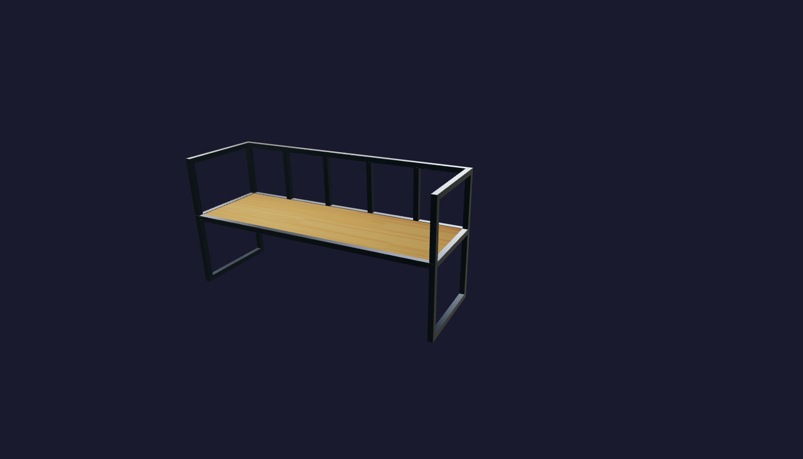 Plano 3D Juego de muebles industriales para sala exterior - 3 cuerpos