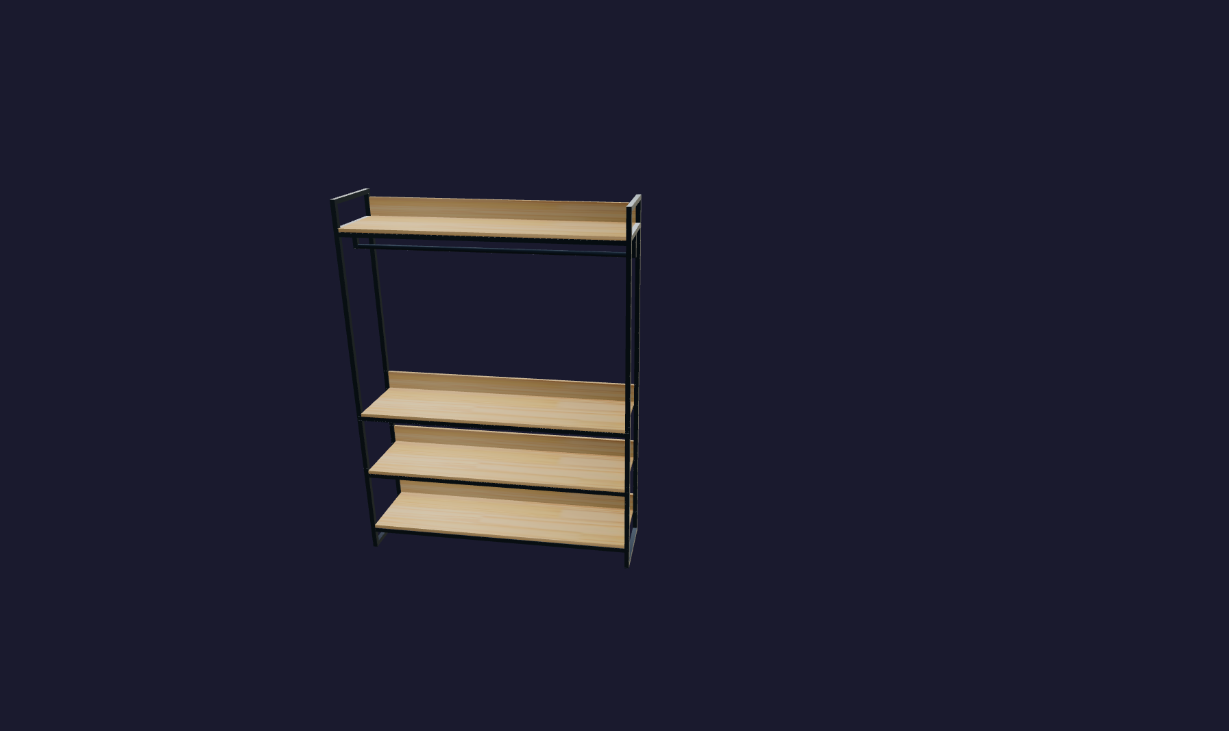 Plano 3D Estantería industrial de estilo minimalista