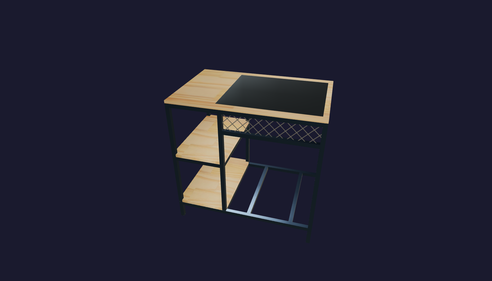 Plano 3D Gri - Mueble para horno y anafe integrados - 92x90x60