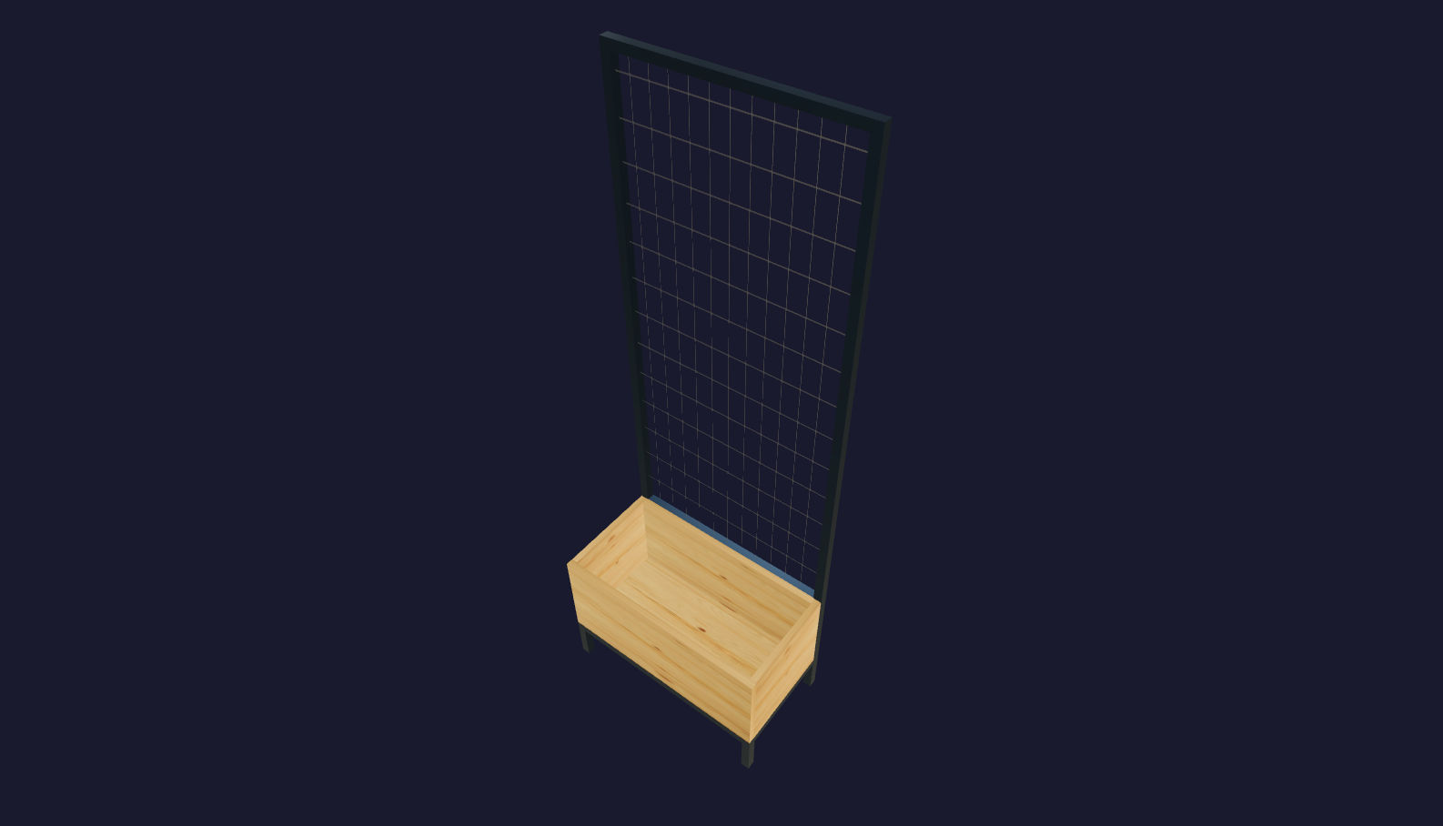Plano 3D Jardinera Vertical para Enredadera - 180x60x33