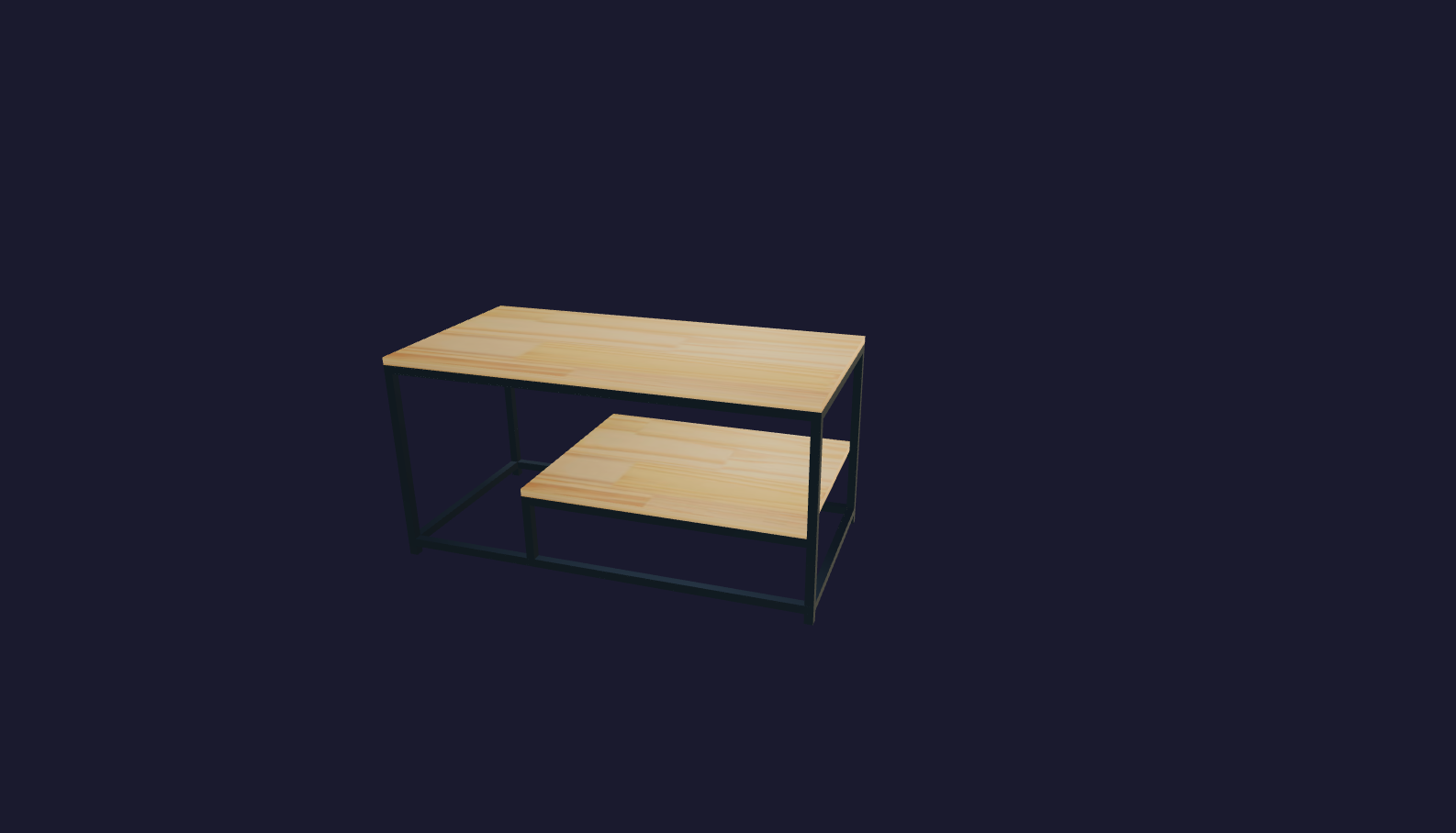 Plano 3D Mesa de centro industrial para sala moderna