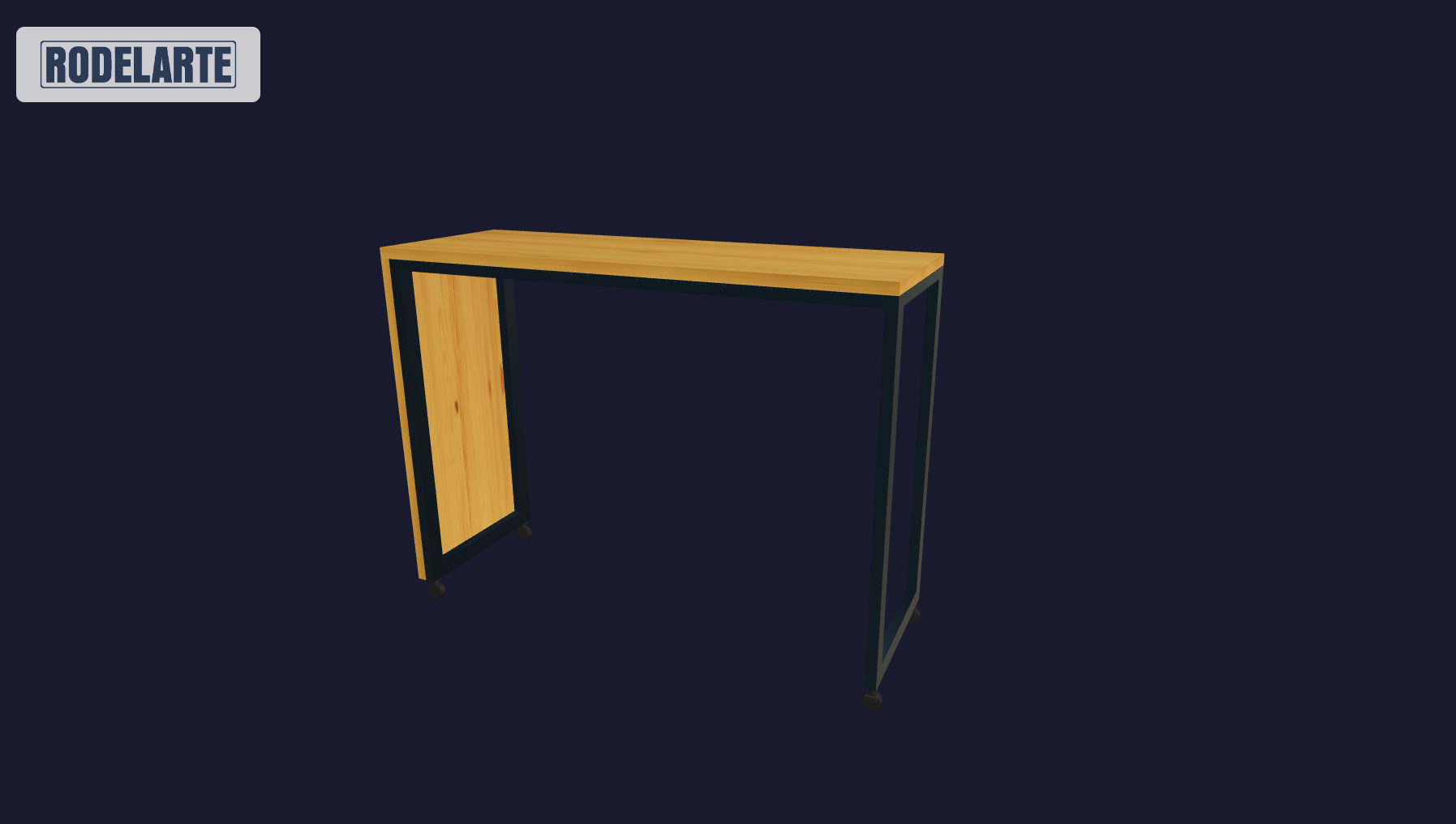 Plano 3D Barra revestida en madera