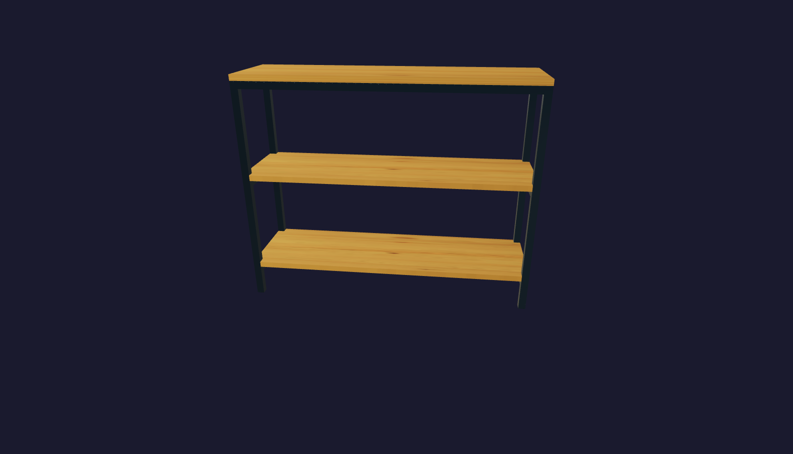 Plano 3D Estantes multifuncional en hierro y madera - 80x100x30
