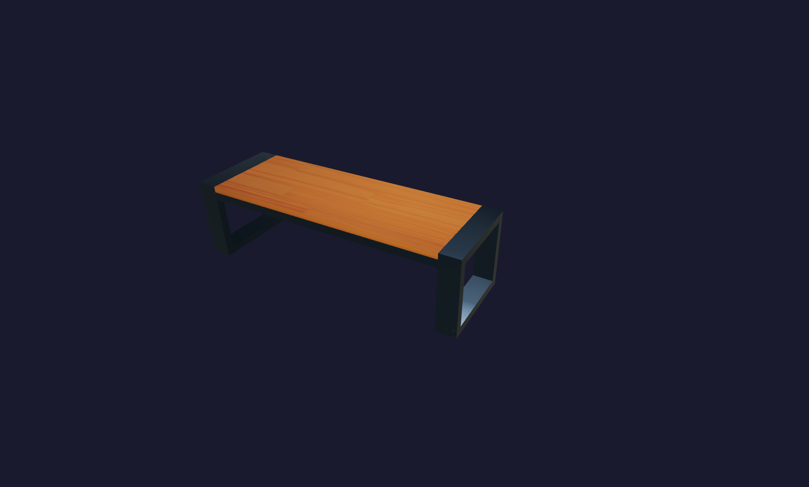 Plano 3D Banco para edificio o terraza 140x45x40
