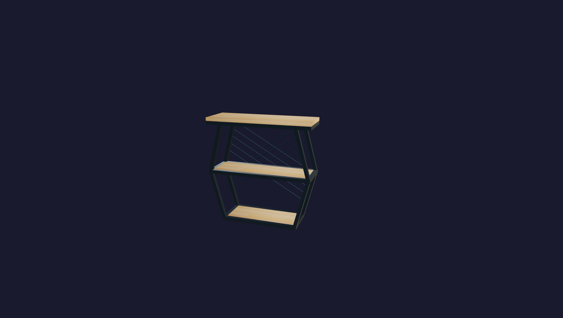 Plano 3D Repisa con diseño geométrico