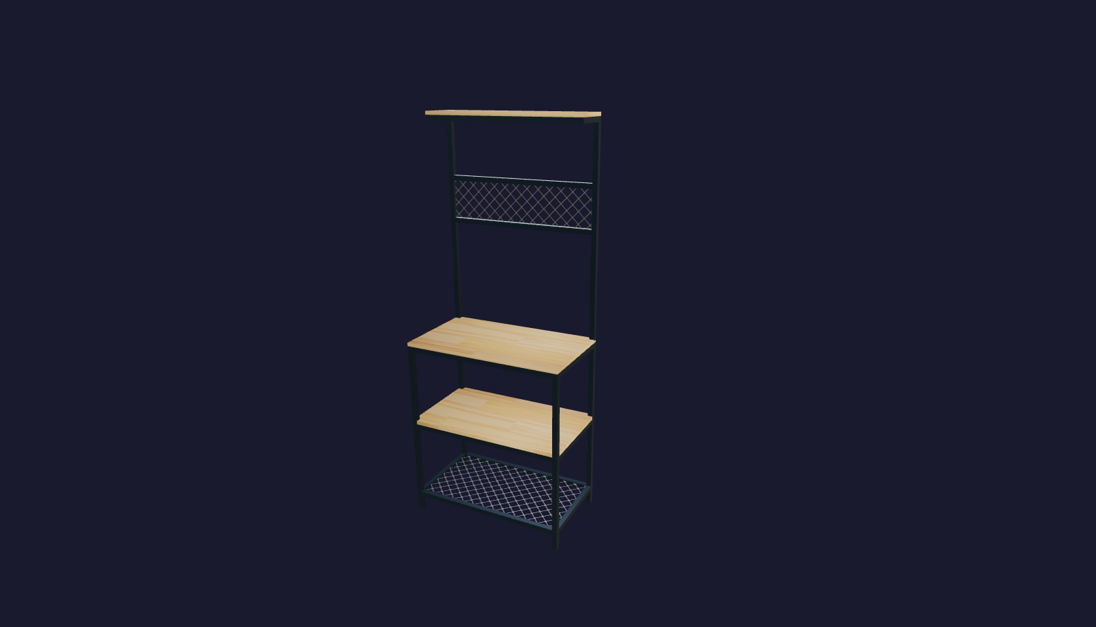 Plano 3D Estante de cocina multifuncional estilo industrial