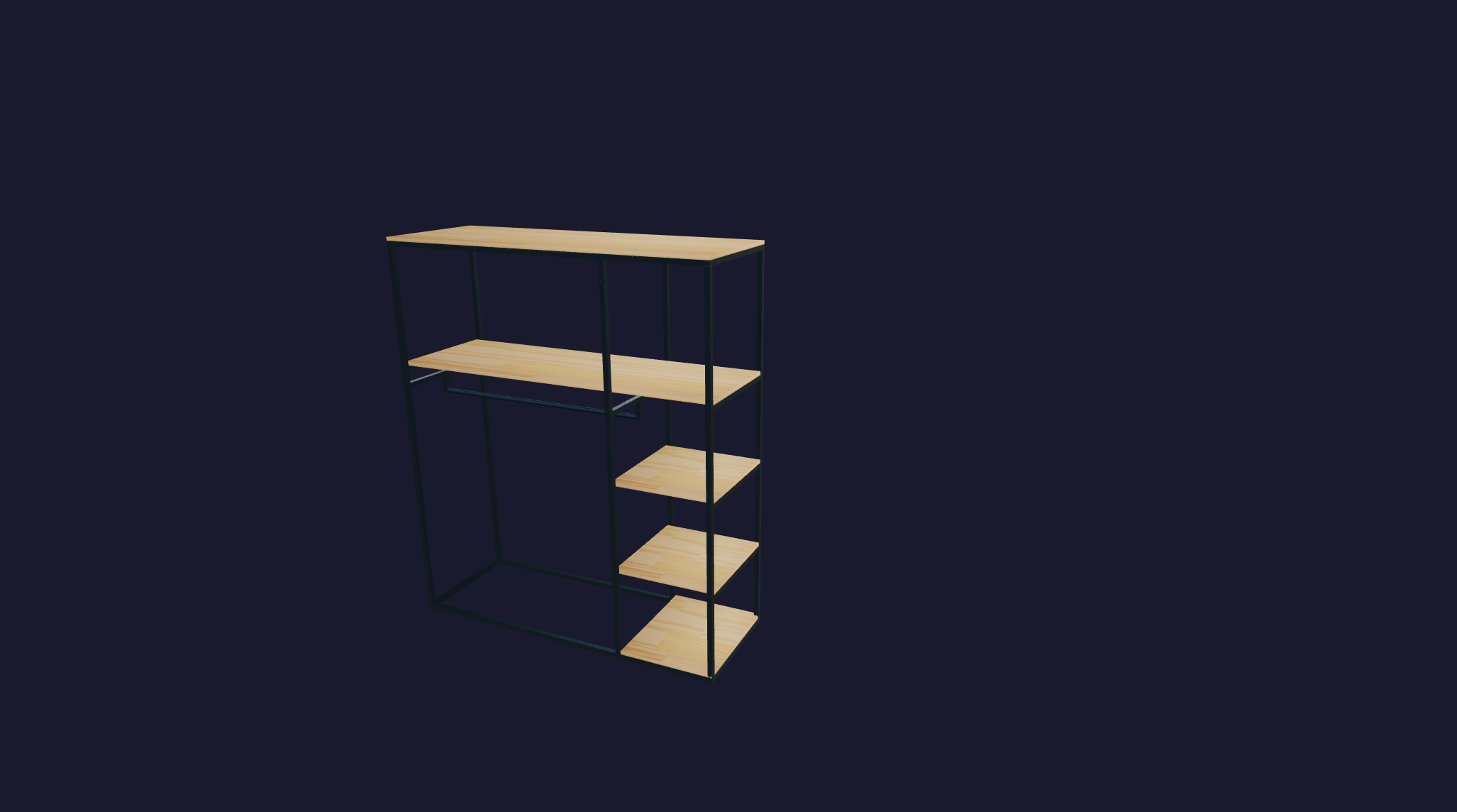 Plano 3D Perchero industrial - 2 de 2 partes