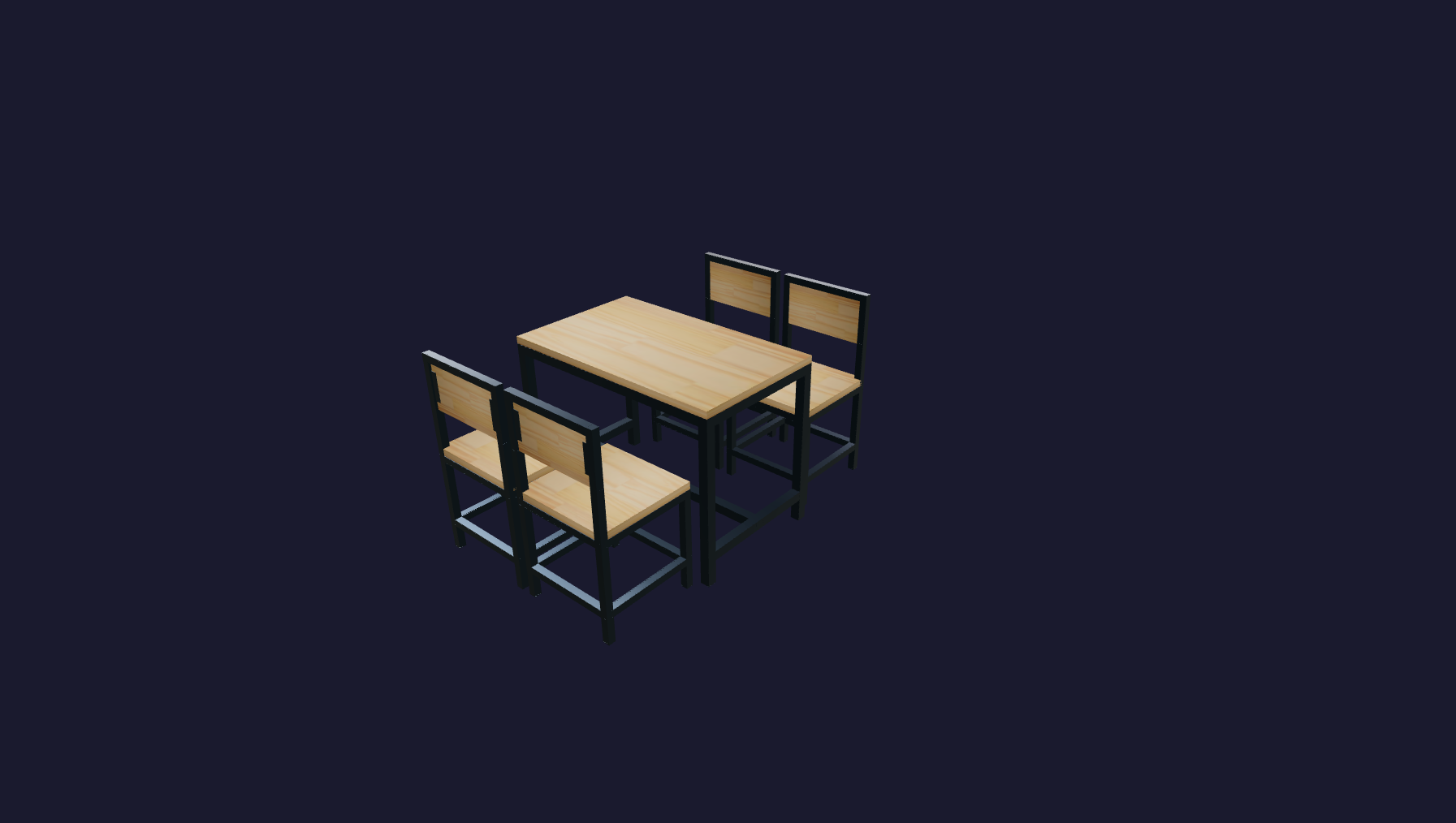 Plano 3D Julieta - Mesa de comedor 100x73x60