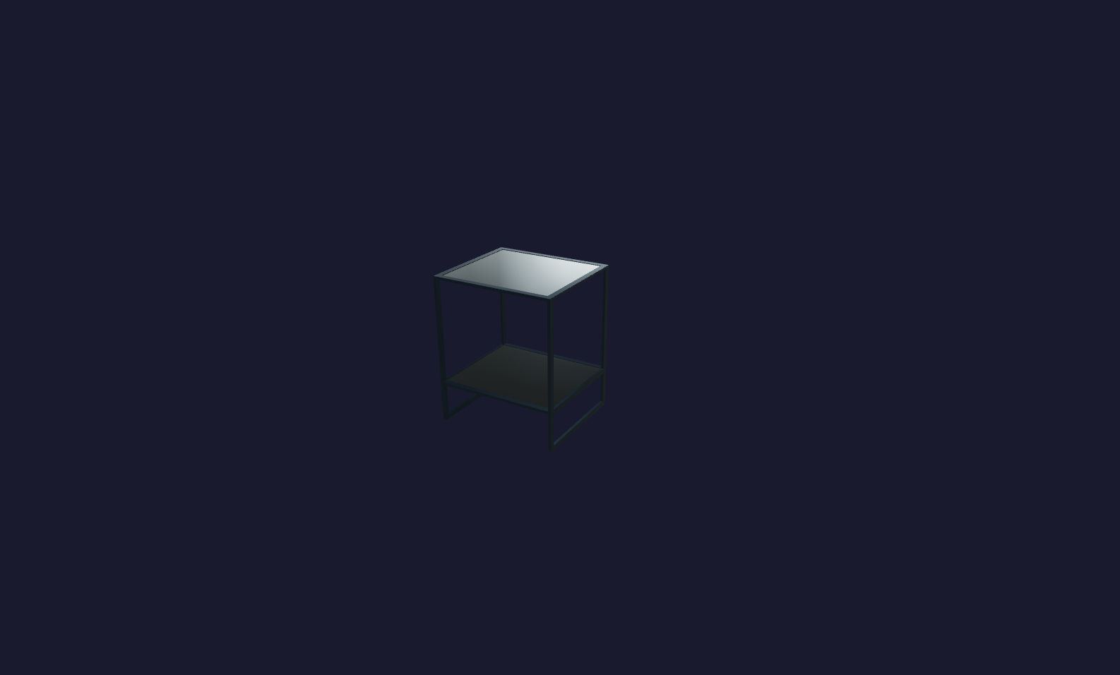 Plano 3D Mesita de noche industrial de hierro y diseño único