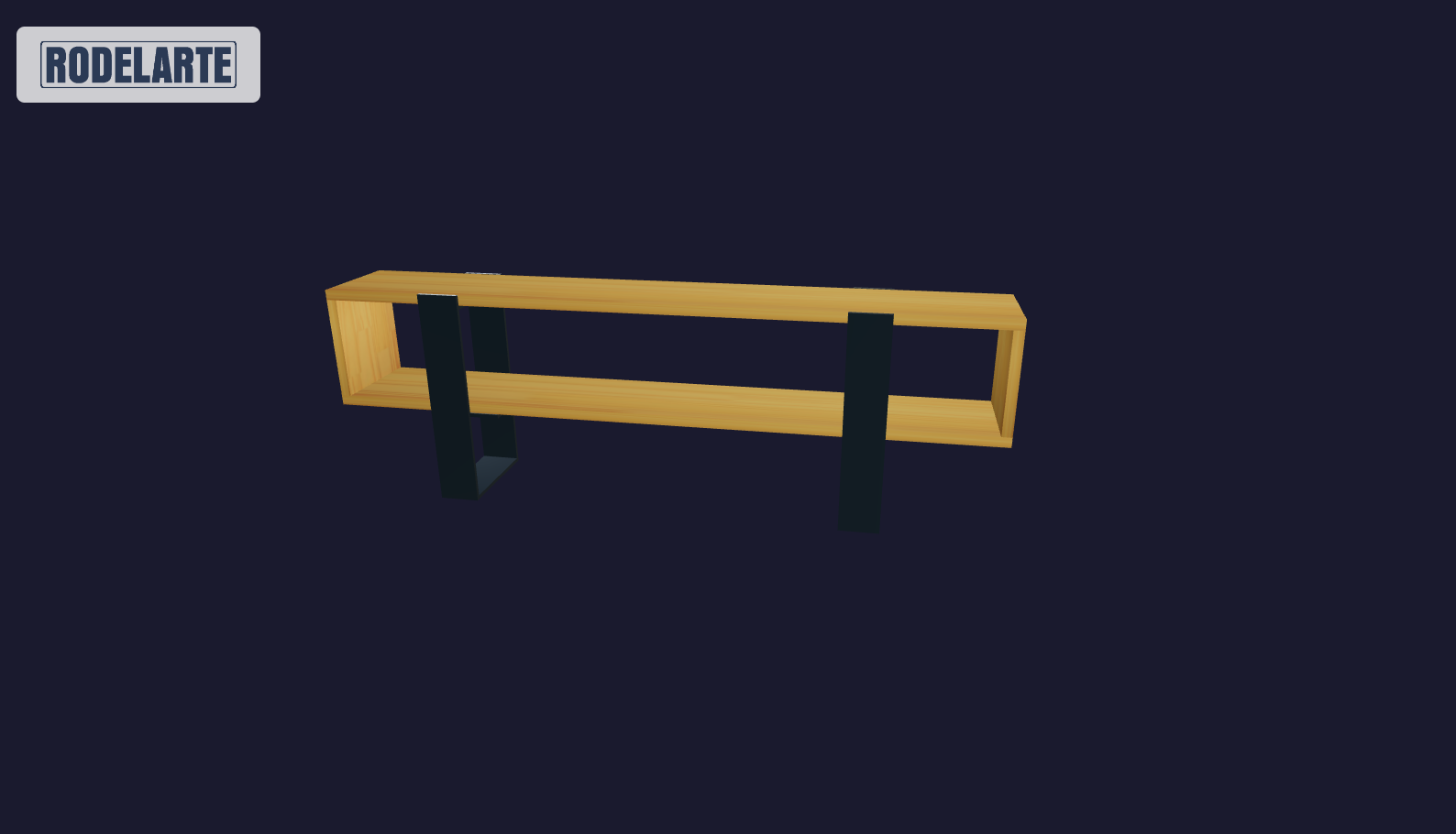 Plano 3D Rack de TV con Estilo Industrial - 200x65x30