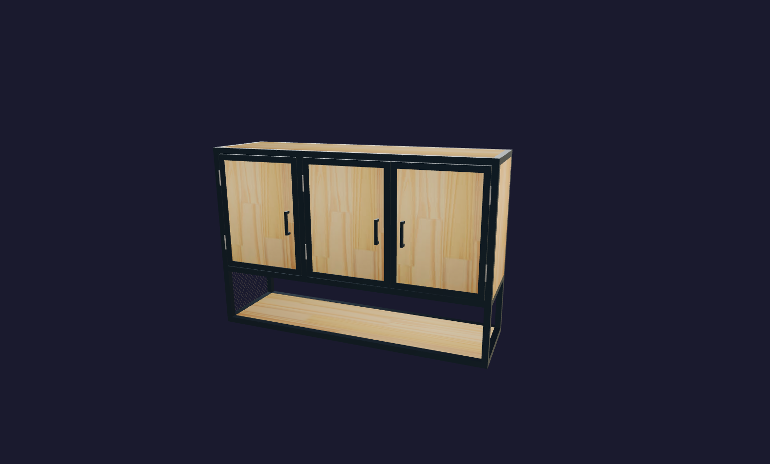 Plano 3D Estante Aereo Industrial de Almacenamiento 120x80x35