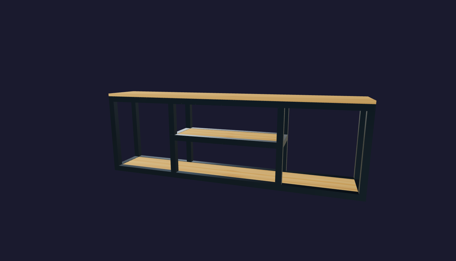 Plano 3D Rack industrial para TV: estilo y funcionalidad - 180x60x30