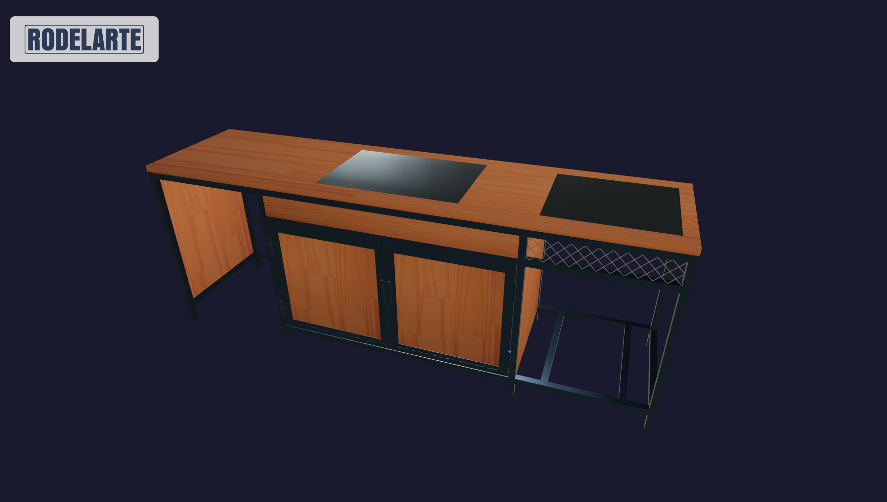 Plano 3D Mesada de cocina Valdo
