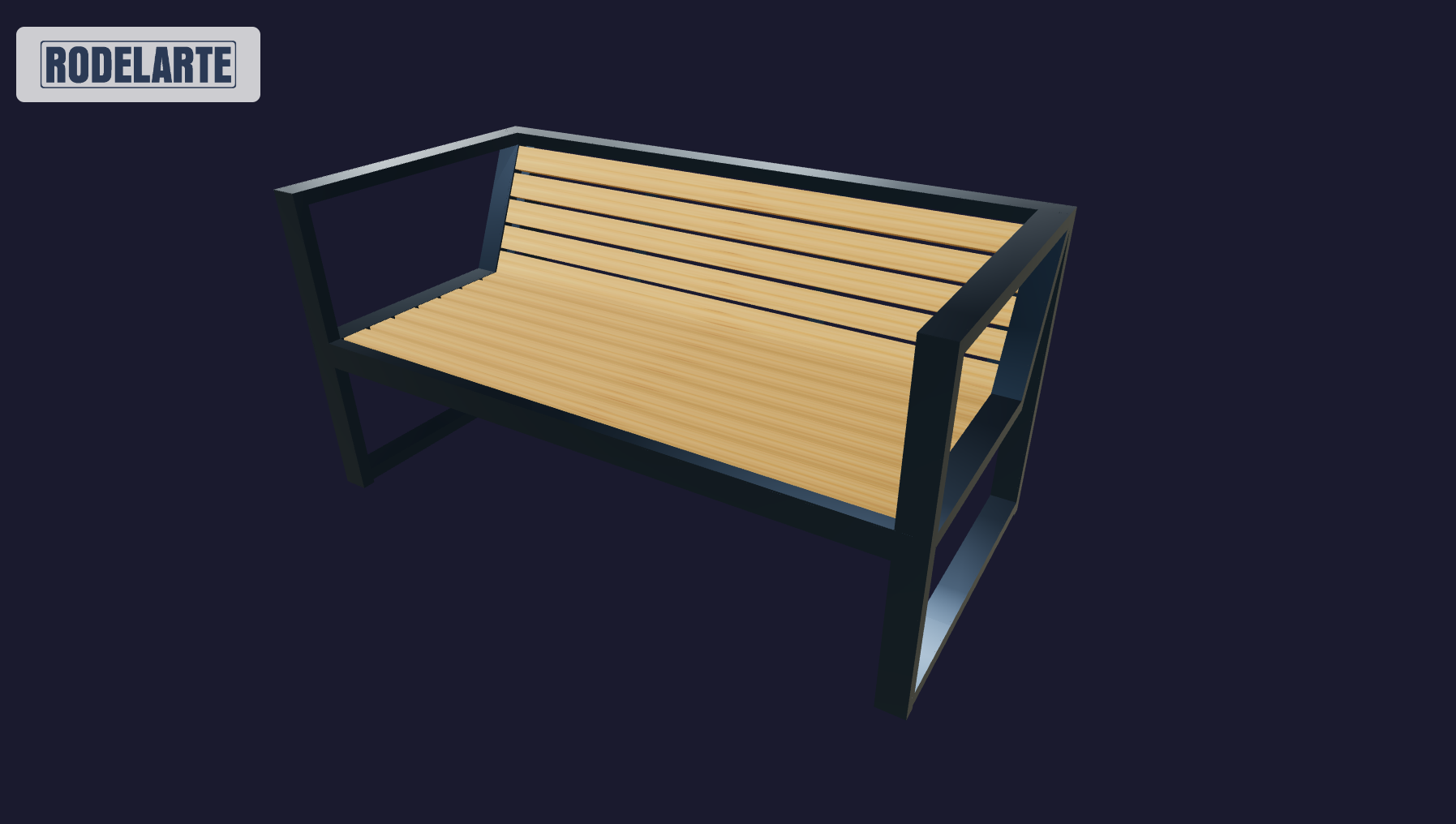 Plano 3D Banco Jardin 2p