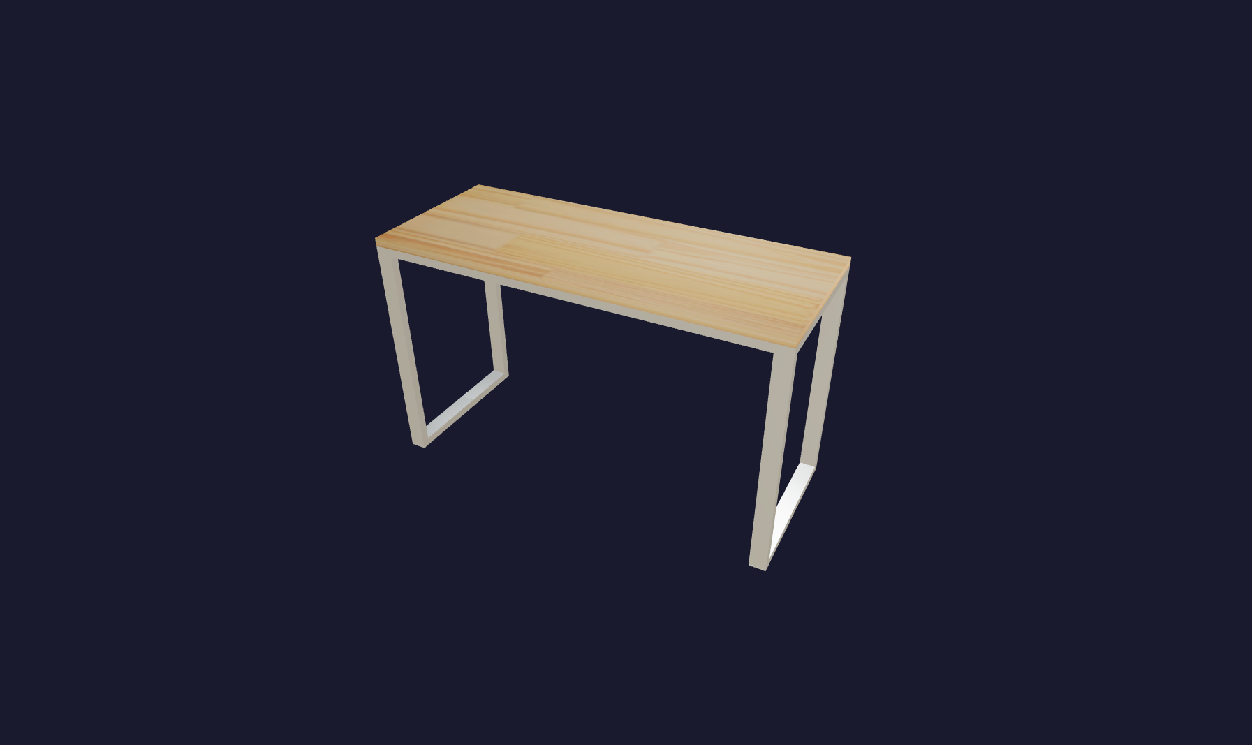 Plano 3D Melanie - Mesa con Finger 60cm y 30mm espesor