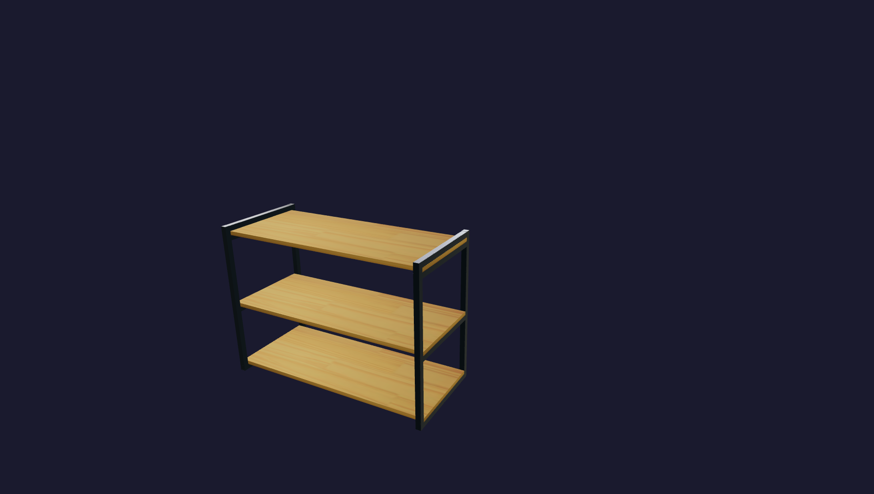 Plano 3D Estanteria de 3 niveles