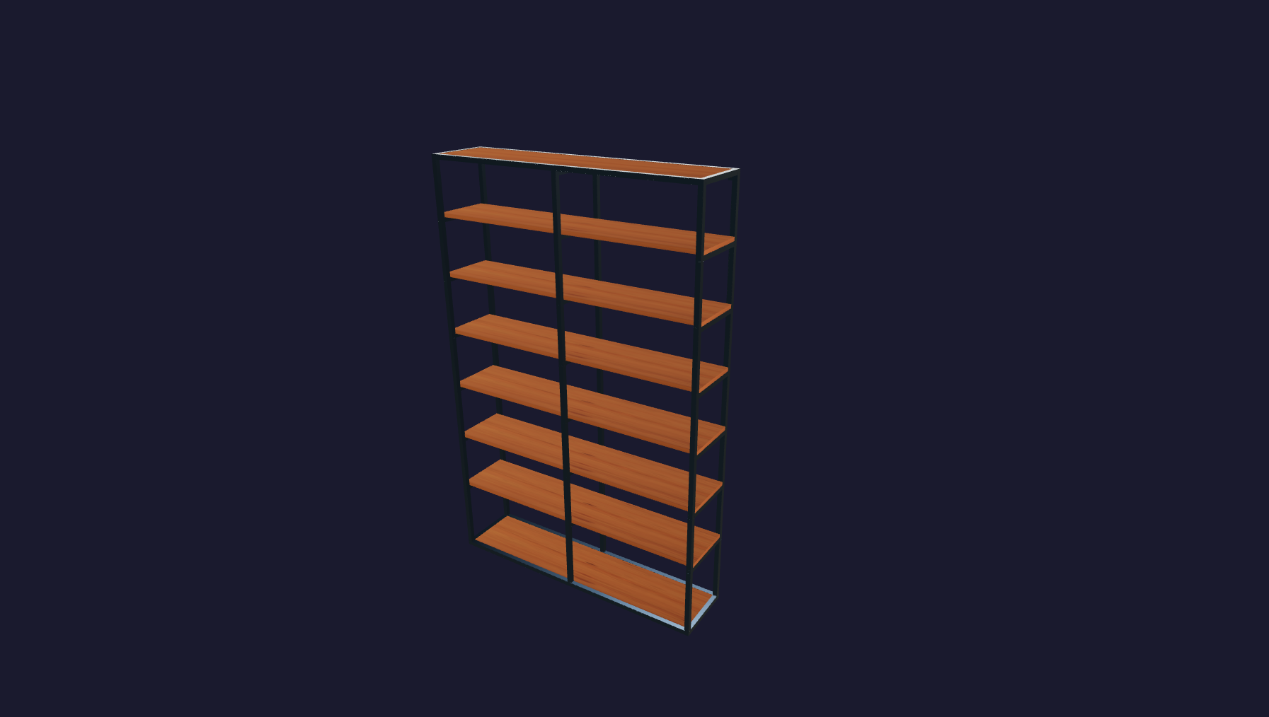 Plano 3D Biblioteca 8 estantes 230x150x35