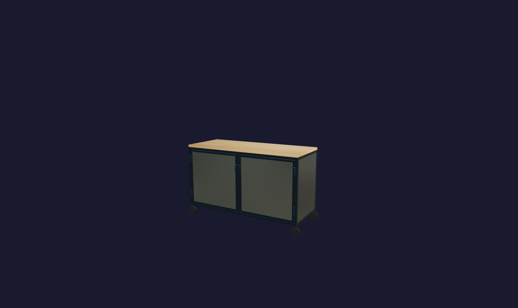 Plano 3D Nicolas - Mesada movil con tapas y puertas