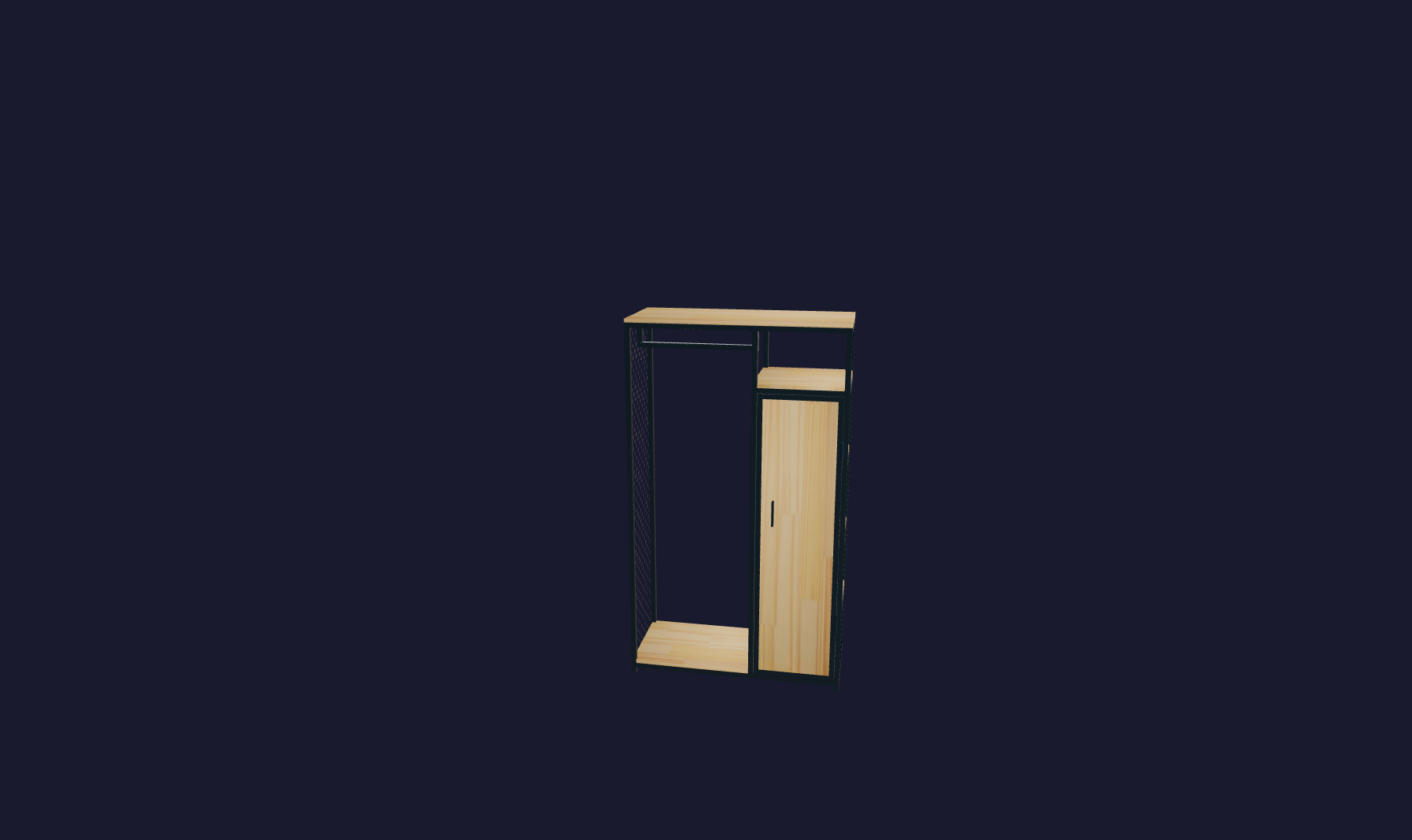 Plano 3D Dayna - Armario industrial con metal desplegado