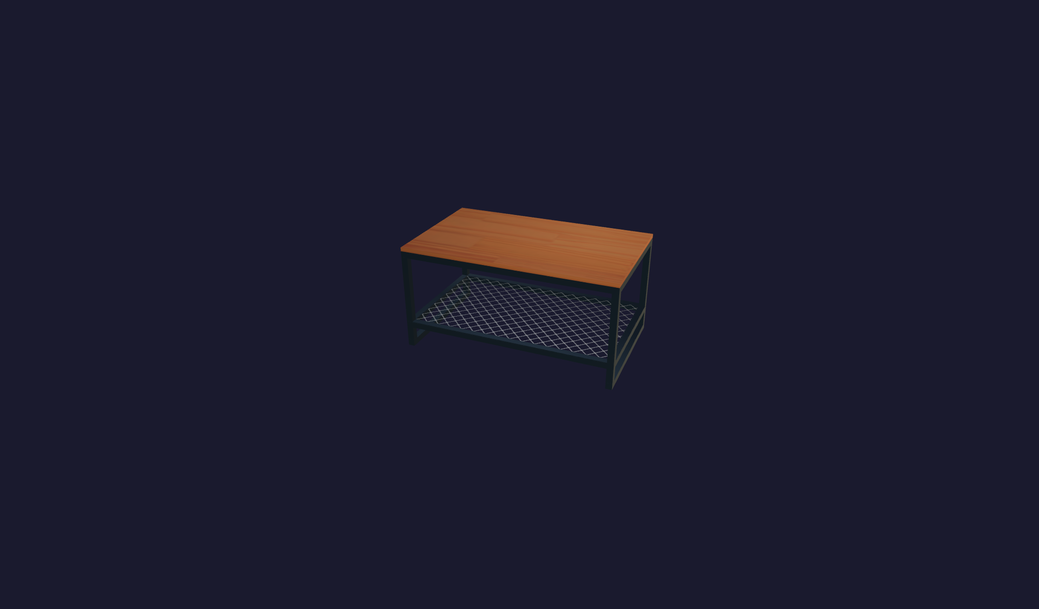 Plano 3D Mesa de centro moderna con tapa de madera