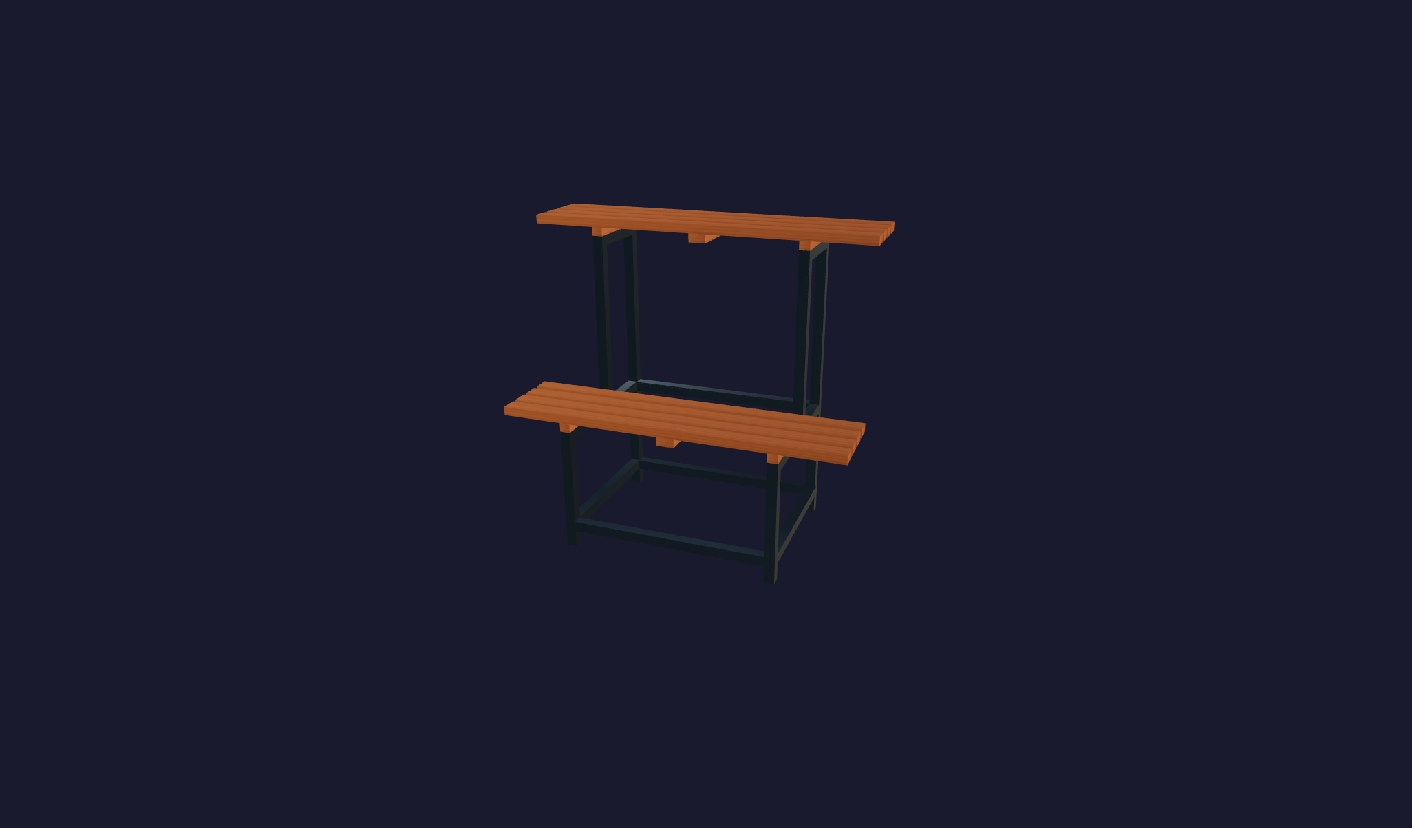 Plano 3D Estante rústico para plantas decorativas