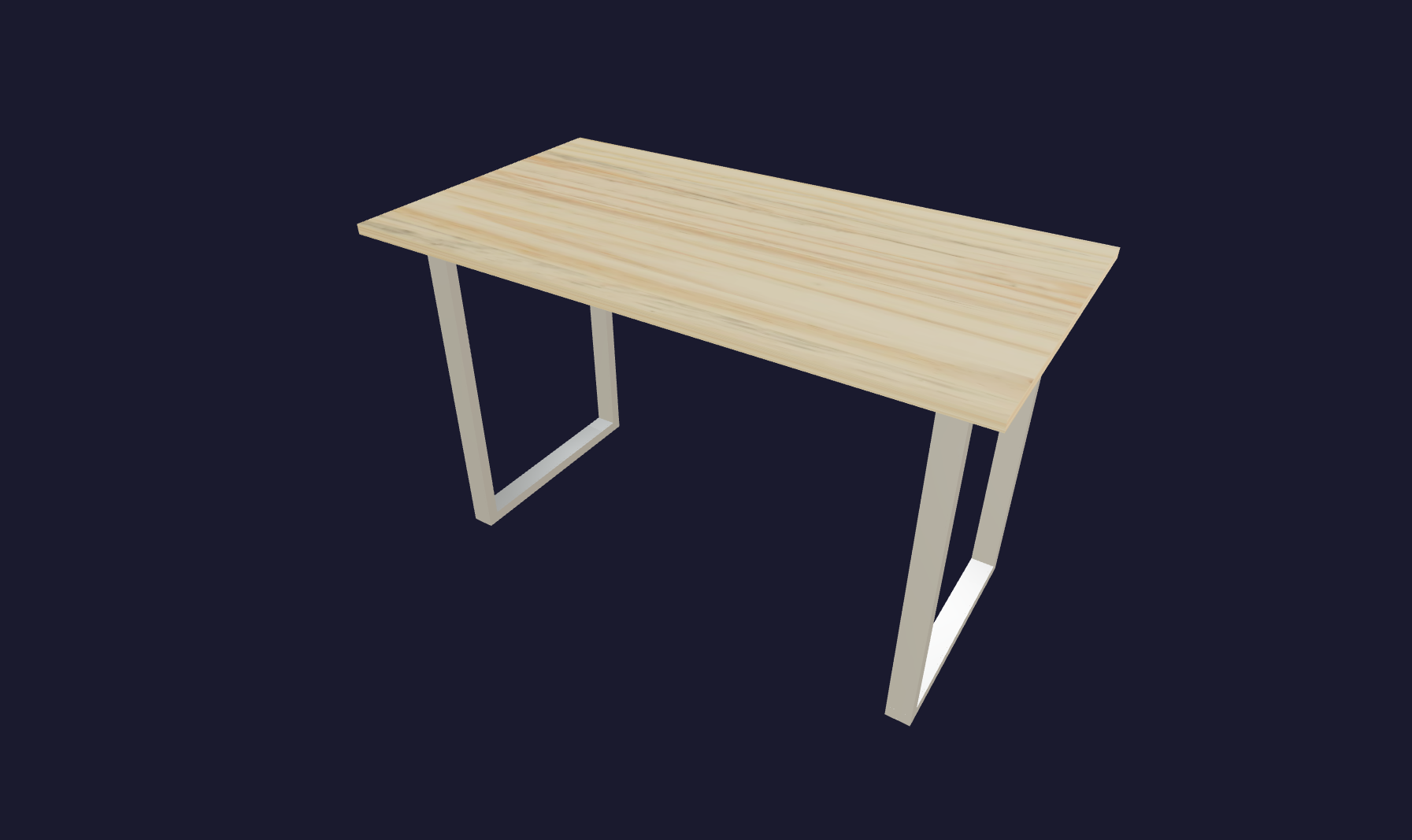 Plano 3D Melanie - Mesa con Tablero 80cm y 25mm espesor
