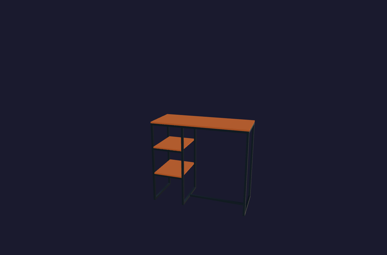 Plano 3D Juego de comedor industrial compacto y funcional