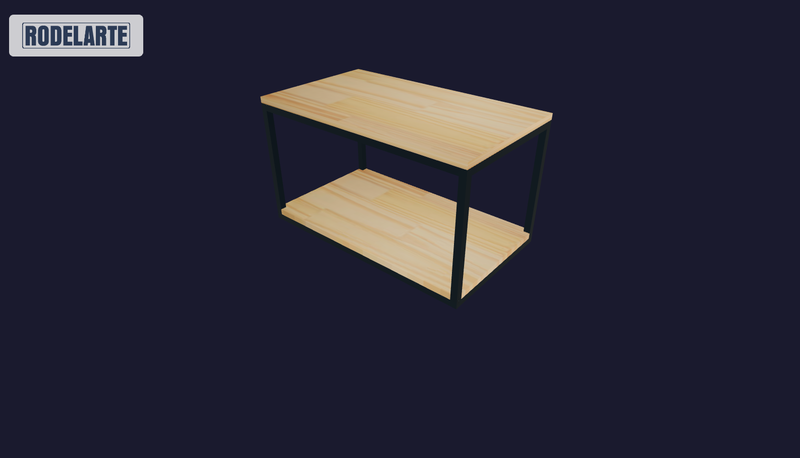 Plano 3D Mesa ratona de centro - 40x40x70