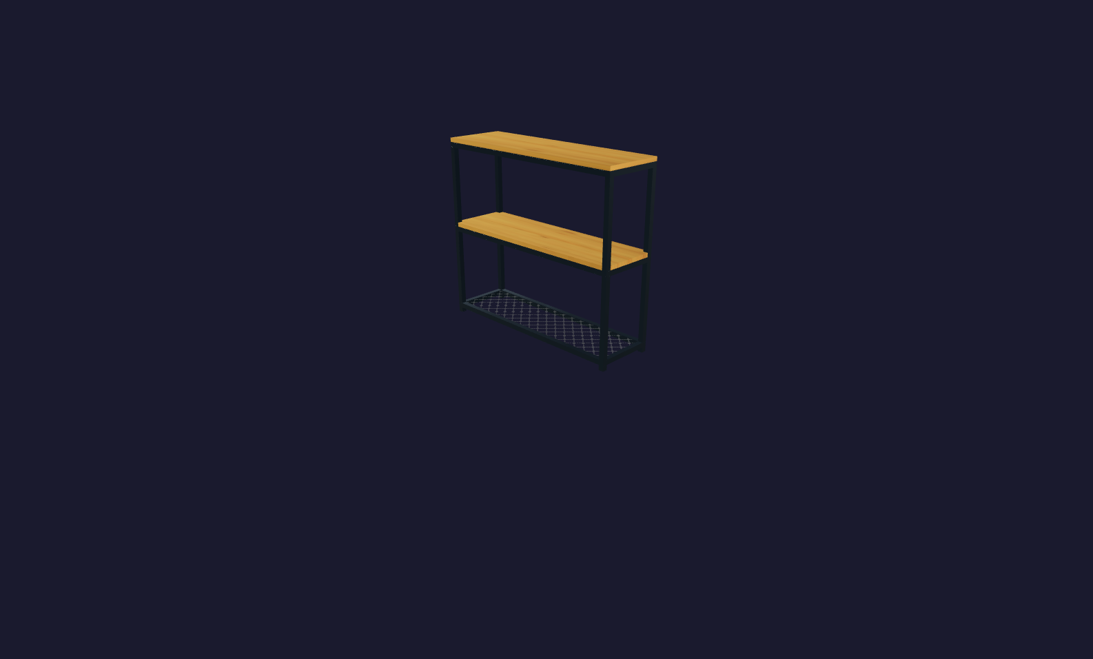 Plano 3D Estantería industrial de 3 niveles versátil
