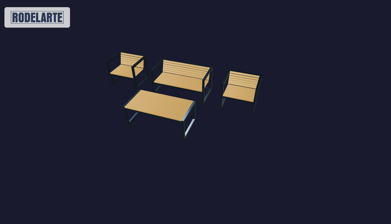 Plano 3D Juego de muebles de jardín industrial