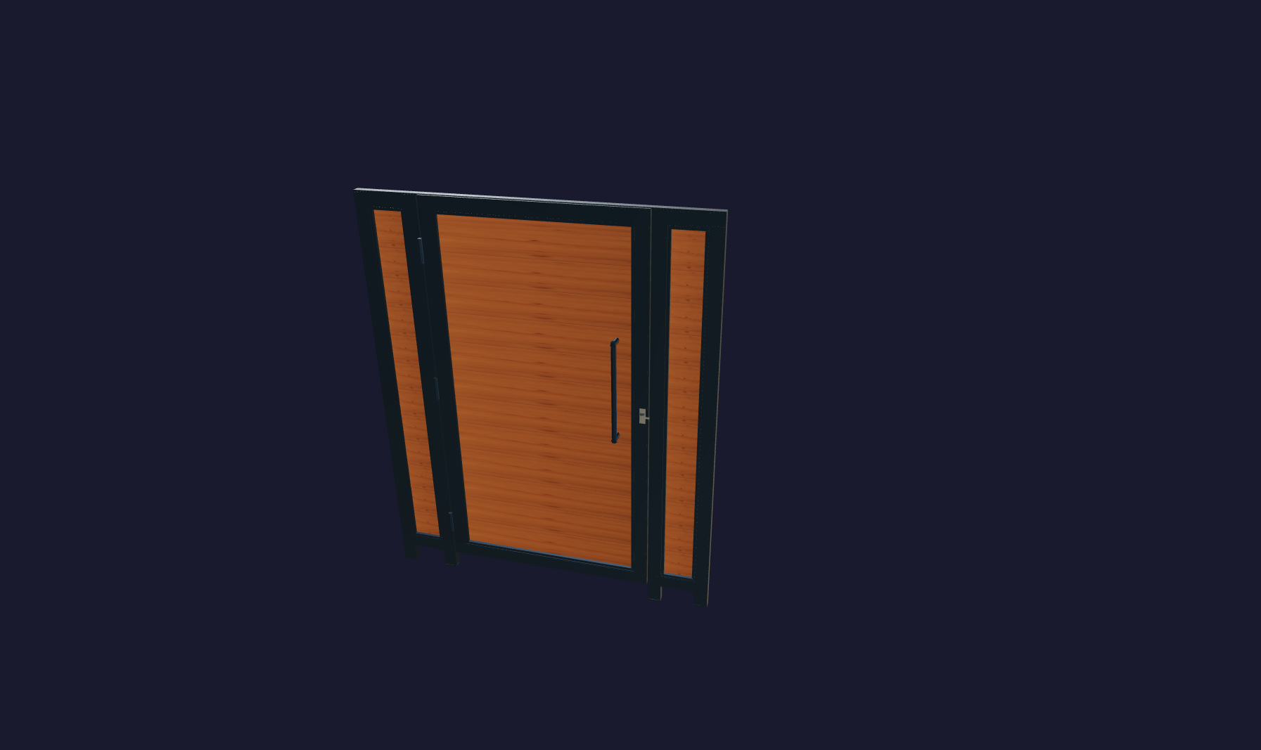 Plano 3D Porton Ciego en Hierro y Madera 200x175