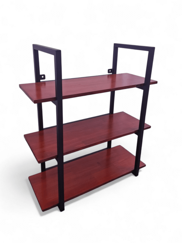 Versátil Estantería de Cocina: Almacenamiento Ideal Estantería de cocina con 3 baldas de madera marrón y estructura metálica negra, ideal para almacenar utensilios o ingredientes en tu cocina. Diseño moderno y funcional.