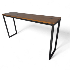 Mesa de soporte moderna para piano, con tablero de madera y patas de acero, ideal para sostener teclados y equipos musicales en estudio o salón. Diseño elegante y funcional.