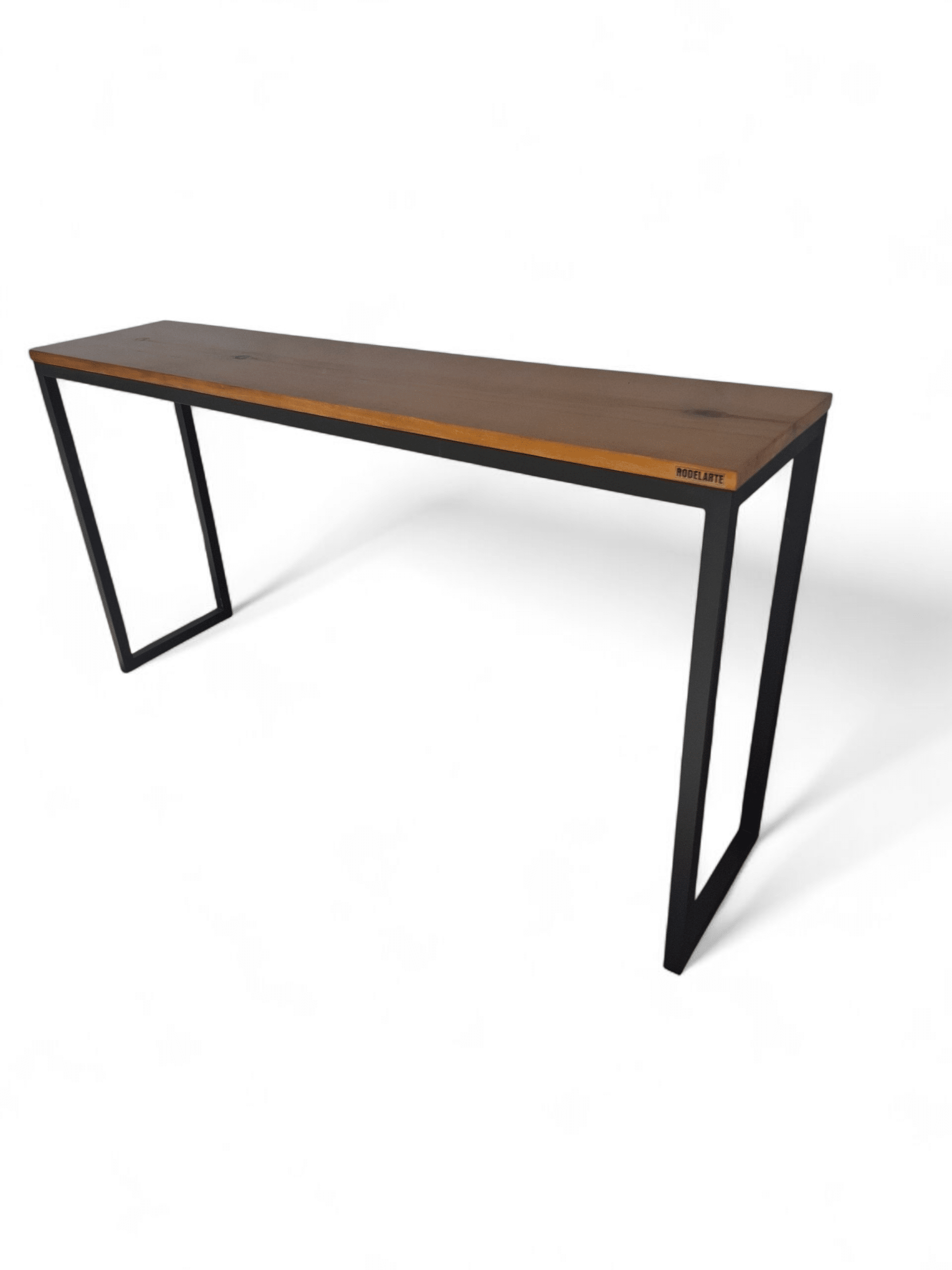 Mesa de soporte moderna para piano, con tablero de madera y patas de acero, ideal para sostener teclados y equipos musicales en estudio o salón. Diseño elegante y funcional.