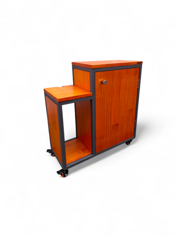 Carrito de jardín funcional y versátil Mueble de jardín con ruedas, moderno y multifuncional, ideal para almacenar utensilios o servir bebidas al aire libre. Diseño robusto con espacio para accesorios.