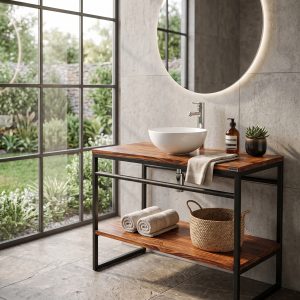 Mesada De Baño Lavamanos (ambientada IA)