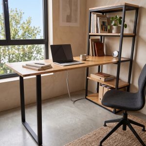 Escritorio Con Estanteria (ambientada IA)