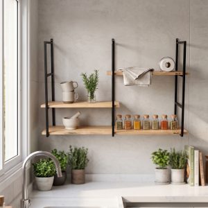 Estante flotante multifuncional para cocina (ambientada IA)