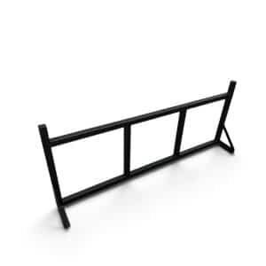 Barra antivuelco negra para muebles, ideal para prevención de accidentes en casa. Su diseño robusto asegura estabilidad y seguridad en cualquier habitación.