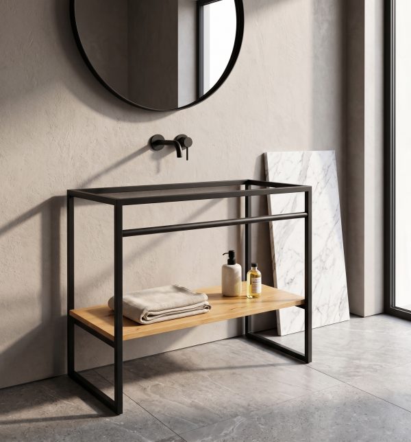 Mueble de Baño Para Mesada de Marmol (ambientada IA)