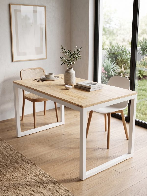 Mesa De Comedor Blanca (ambientada IA)